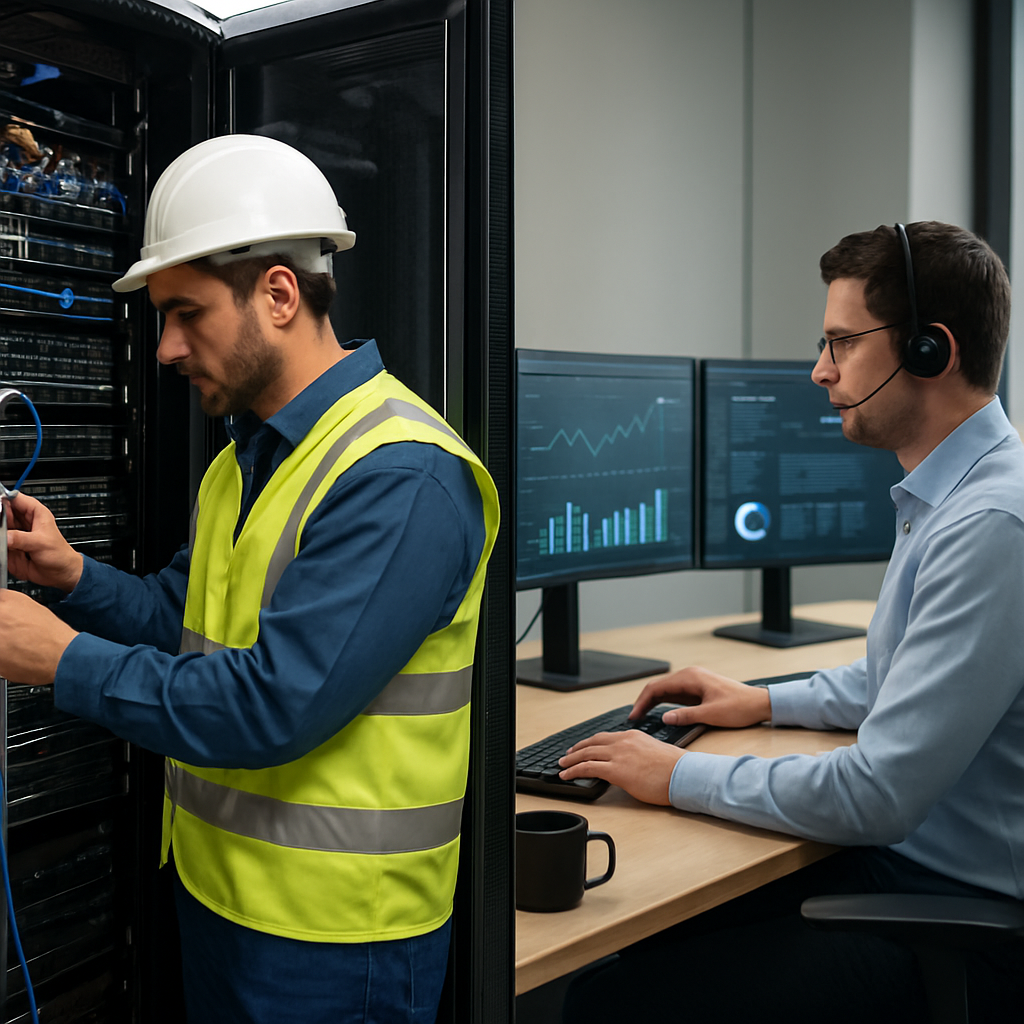 On-site and remote operations teams working together.